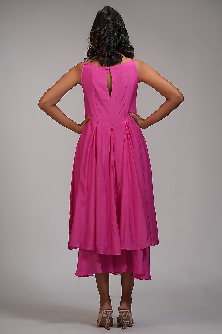 Pink Mul Cotton Flared Kurta Set by Shruti S at Pernia's Pop Up Shop