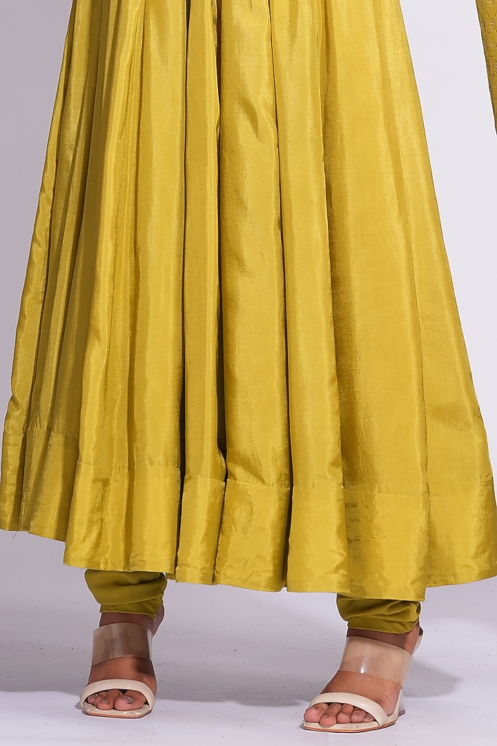 Sheen Green Silk Sequins & Cutdana Wedding Anarkali Set by Shruti S at Pernia's Pop Up Shop