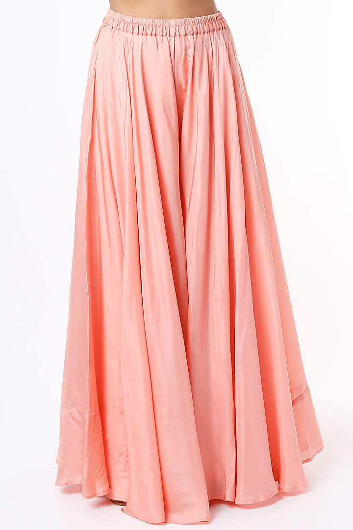 Peach Silk Wedding Sharara Set by Shruti S at Pernia's Pop Up Shop