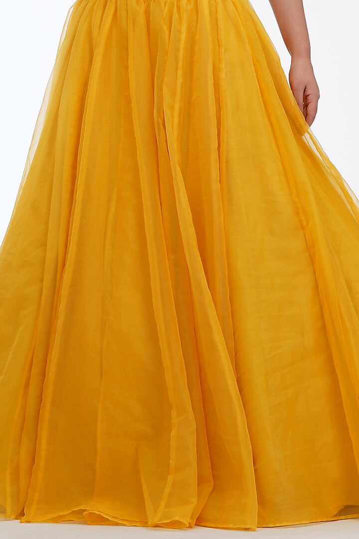 Yellow Embroidered Wedding Lehenga Set by Shruti S at Pernia's Pop Up Shop