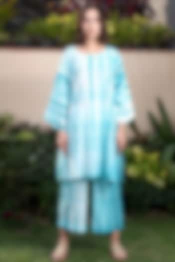 Teal Tie-Dye Co-Ord Set by Shrutkirti at Pernia's Pop Up Shop