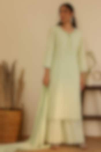 Mint Green Pure Cotton Kurta Set by Shrutkirti at Pernia's Pop Up Shop