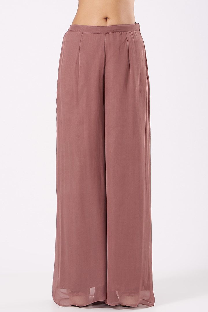 Dark Nude Georgette Tunic Set by Shruti Goyal at Pernia's Pop Up Shop