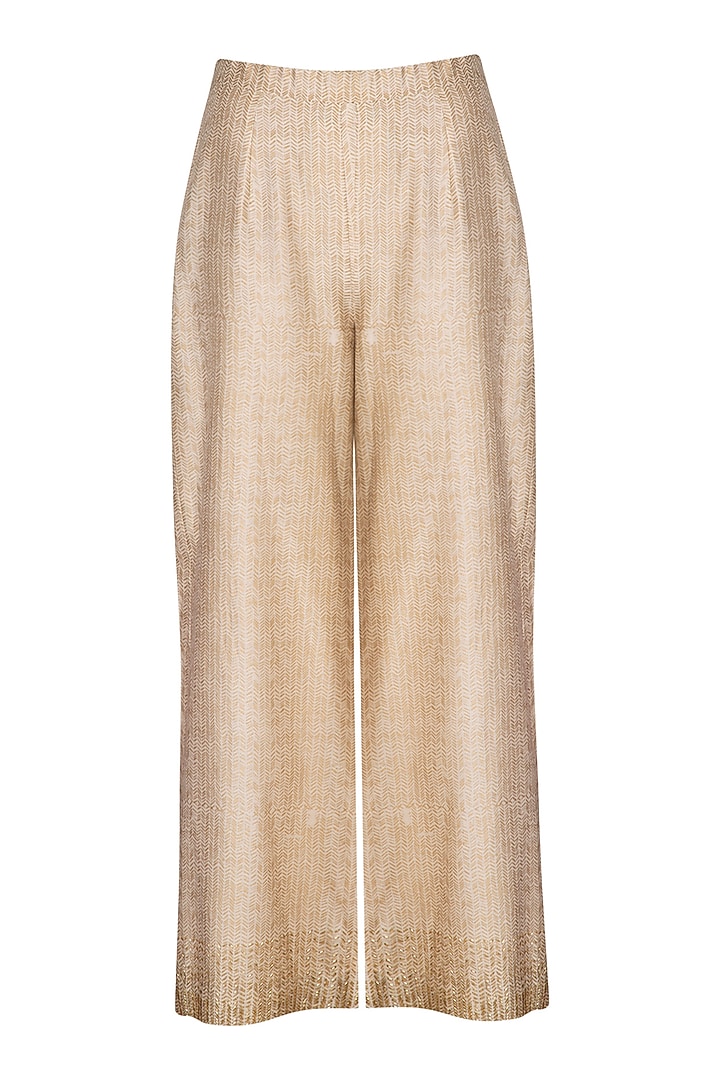 Ivory Block Printed & Embroidered Tunic With Palazzo Pants by Show Shaa at Pernia's Pop Up Shop