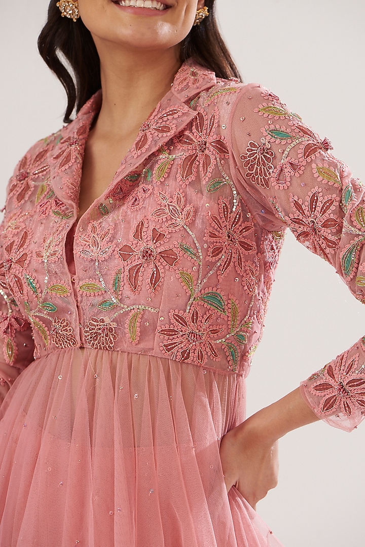 Peach Raw Silk Wedding Sharara Set by Show Shaa at Pernia's Pop Up Shop
