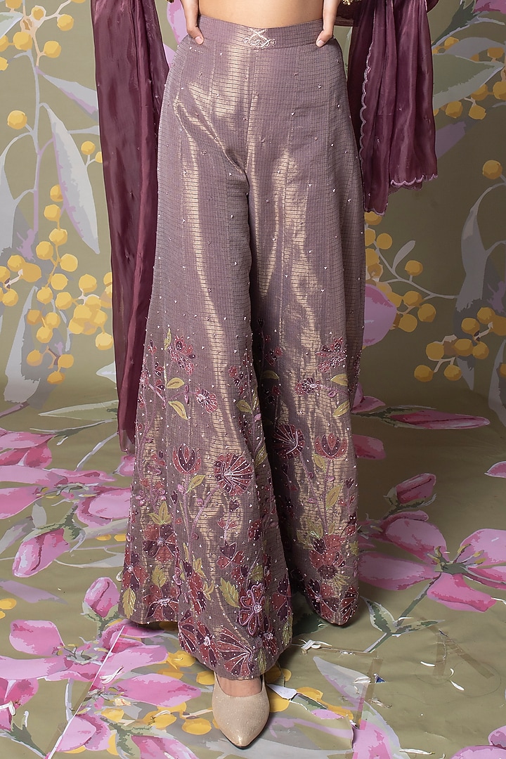 Purple Embroidered Pant Set by Show Shaa at Pernia's Pop Up Shop
