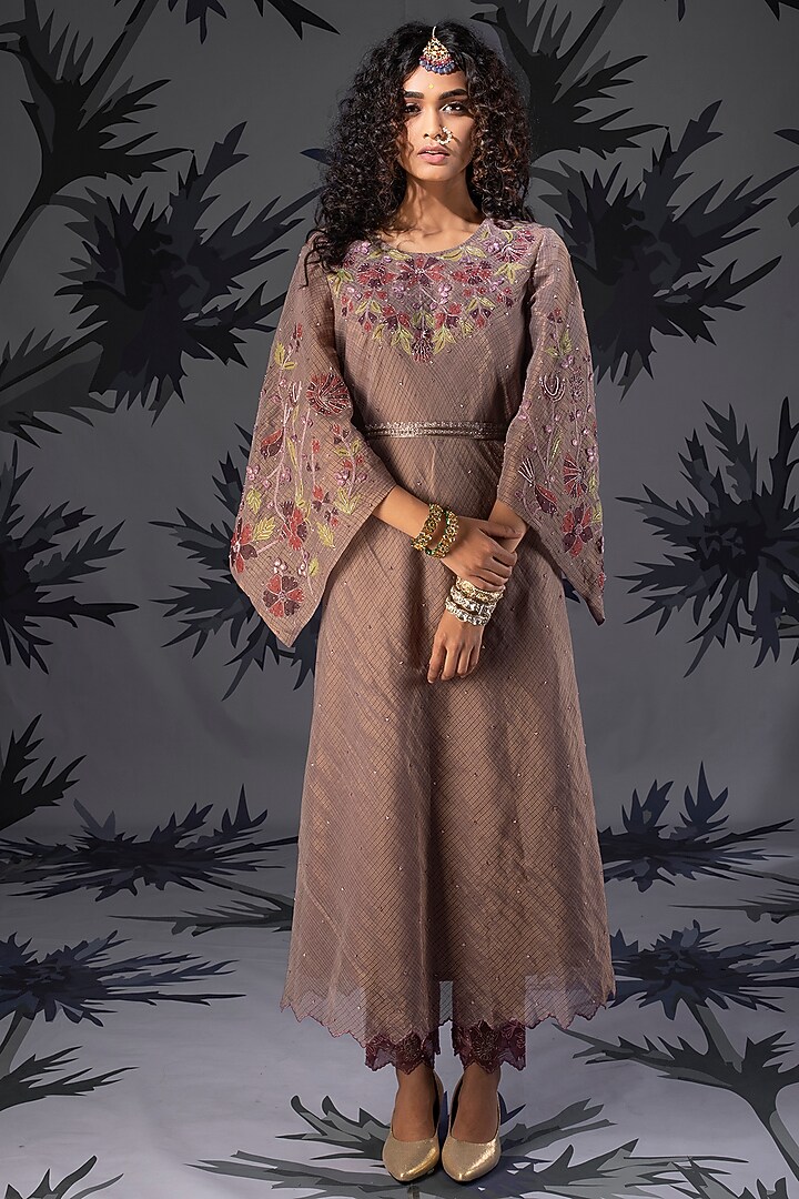 Purple Embroidered Tunic Set by Show Shaa at Pernia's Pop Up Shop
