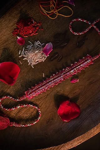 Maroon Embroidered Rakhi by Show Shaa