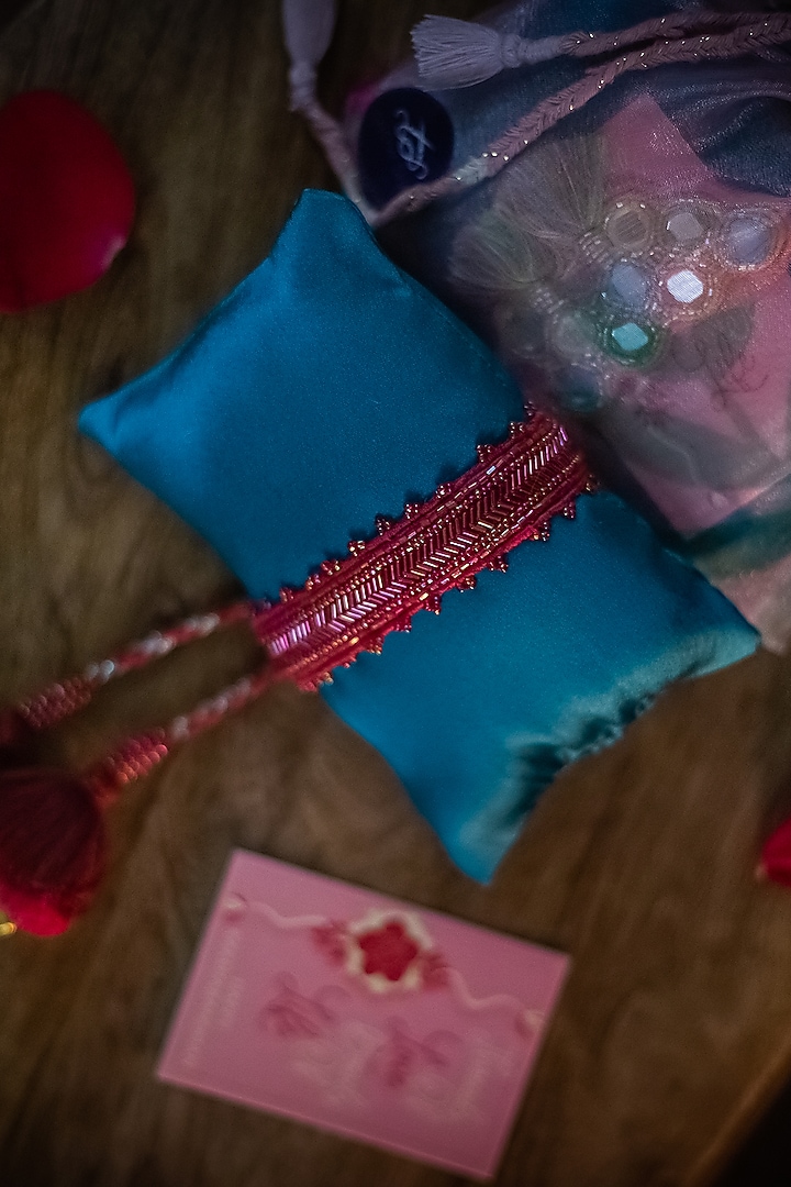 Maroon Embroidered Rakhi by Show Shaa at Pernia's Pop Up Shop