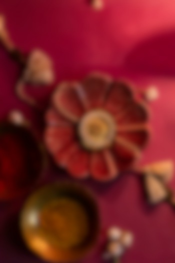 Beige & Gold Embroidered Rakhi by Show Shaa at Pernia's Pop Up Shop