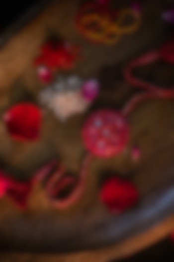 Red Embroidered Rakhi by Show Shaa at Pernia's Pop Up Shop