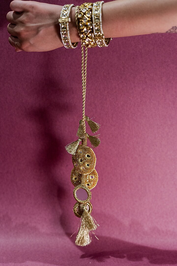 Golden Embroidered Rakhi by Show Shaa at Pernia's Pop Up Shop