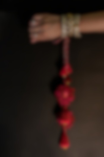 Maroon Embroidered Lumba Rakhi by Show Shaa at Pernia's Pop Up Shop