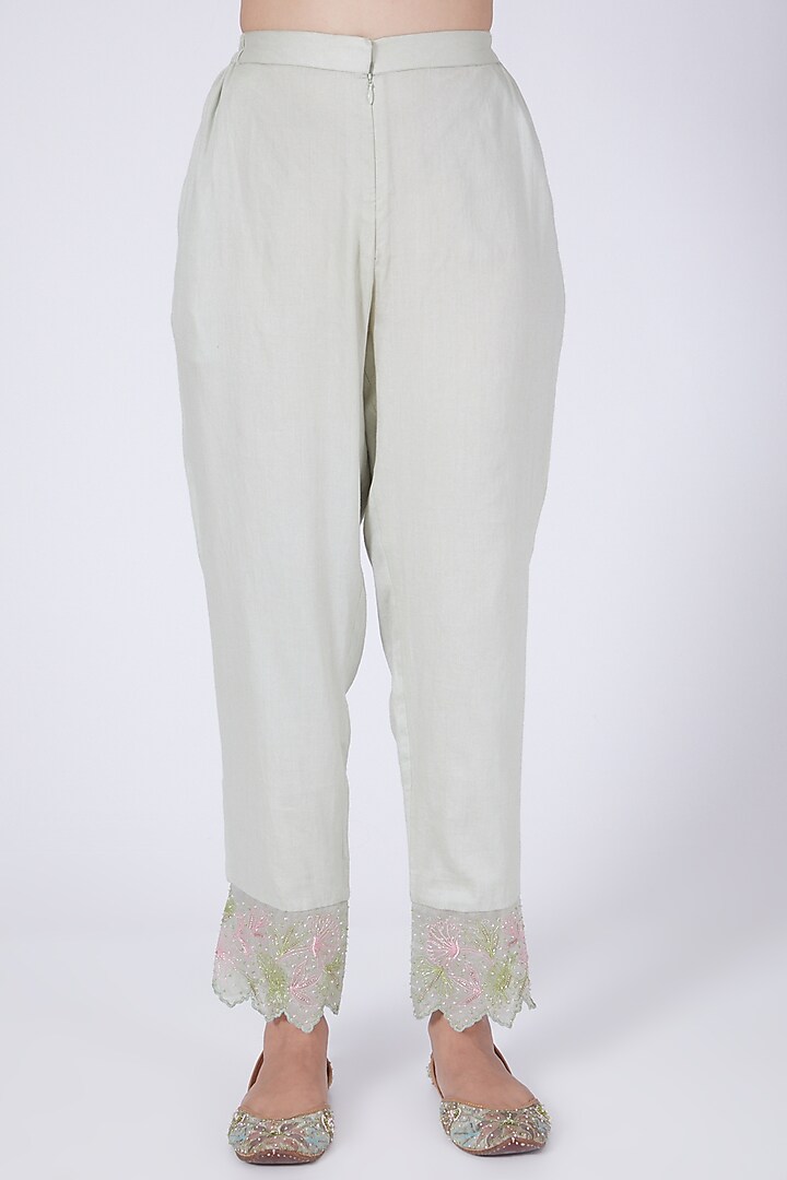 Mint Green Floral Embroidered Kurta Set by Show Shaa at Pernia's Pop Up Shop
