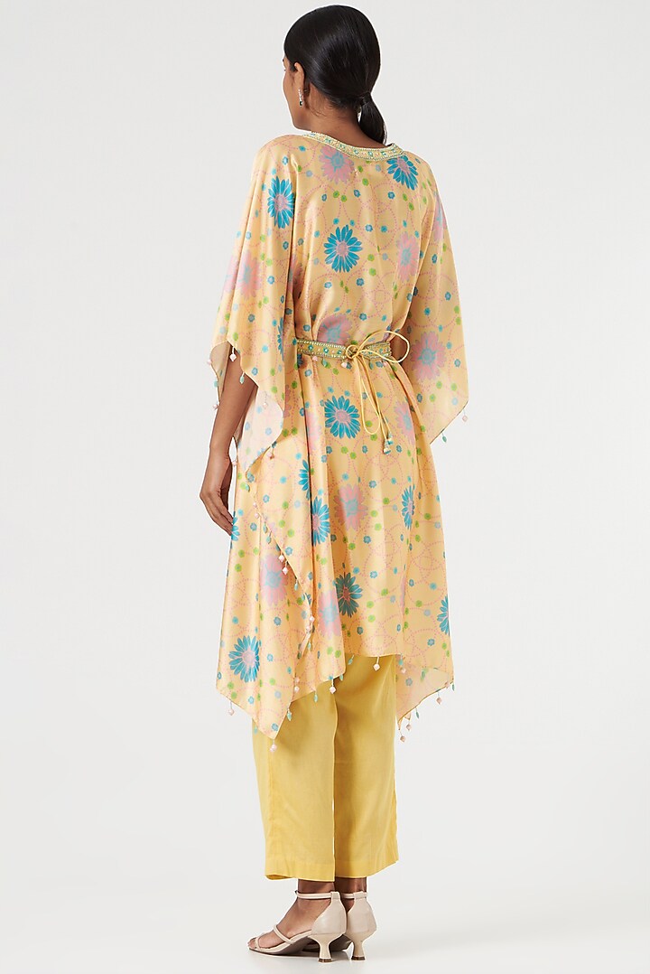 Yellow Printed Kaftan Set by Show Shaa at Pernia's Pop Up Shop