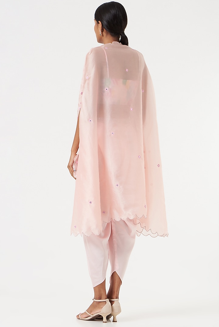 Blush Pink Organza Cape Set by Show Shaa at Pernia's Pop Up Shop