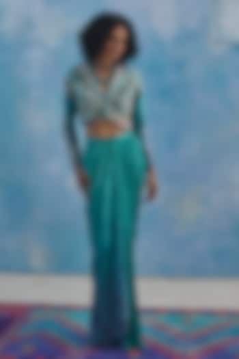 Blue Chanderi Silk Dhoti Set by Show Shaa at Pernia's Pop Up Shop
