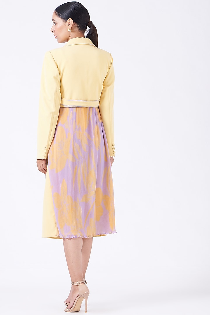 Yellow Crepe Trench Coat by Show Shaa at Pernia's Pop Up Shop