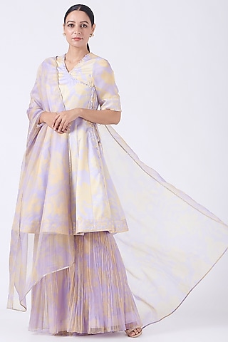 Lilac Printed Sharara Set by Show Shaa