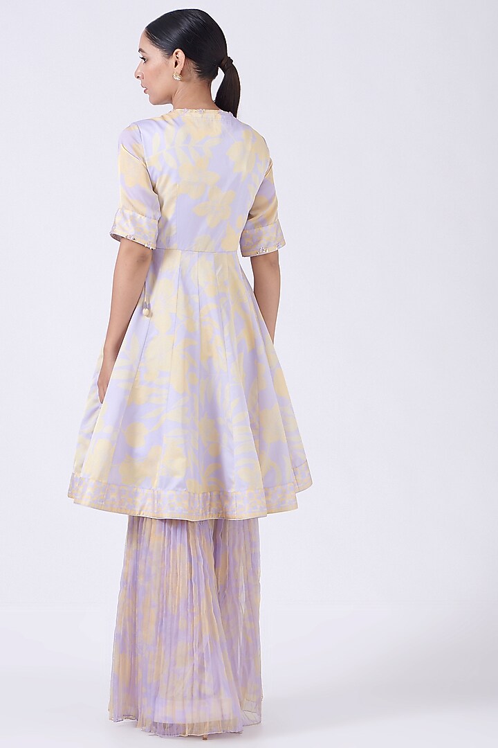 Lilac Printed Party Wear Sharara Set by Show Shaa at Pernia's Pop Up Shop