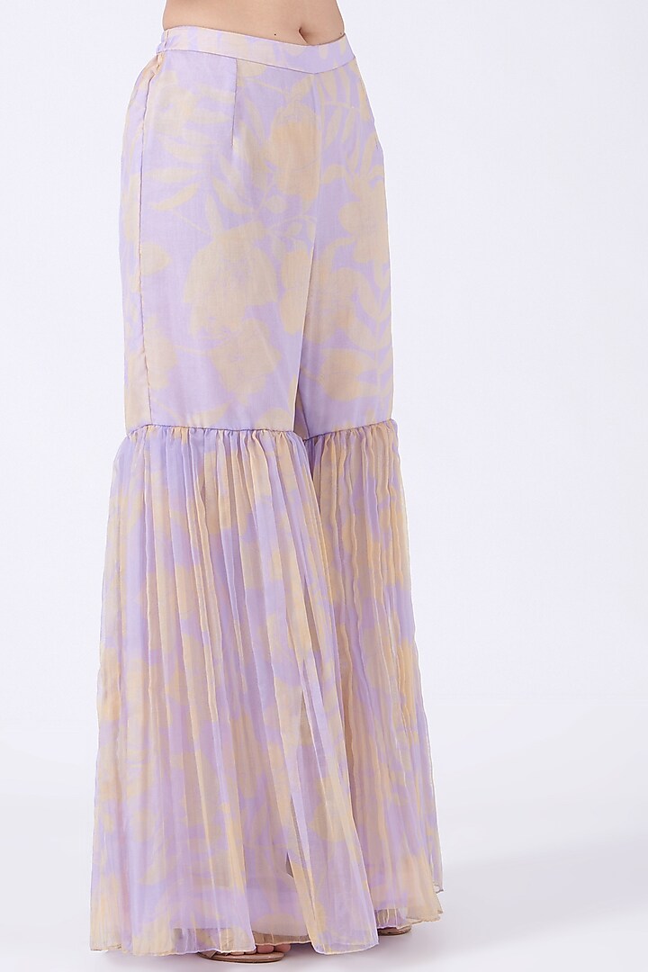 Lilac Printed Party Wear Sharara Set by Show Shaa at Pernia's Pop Up Shop
