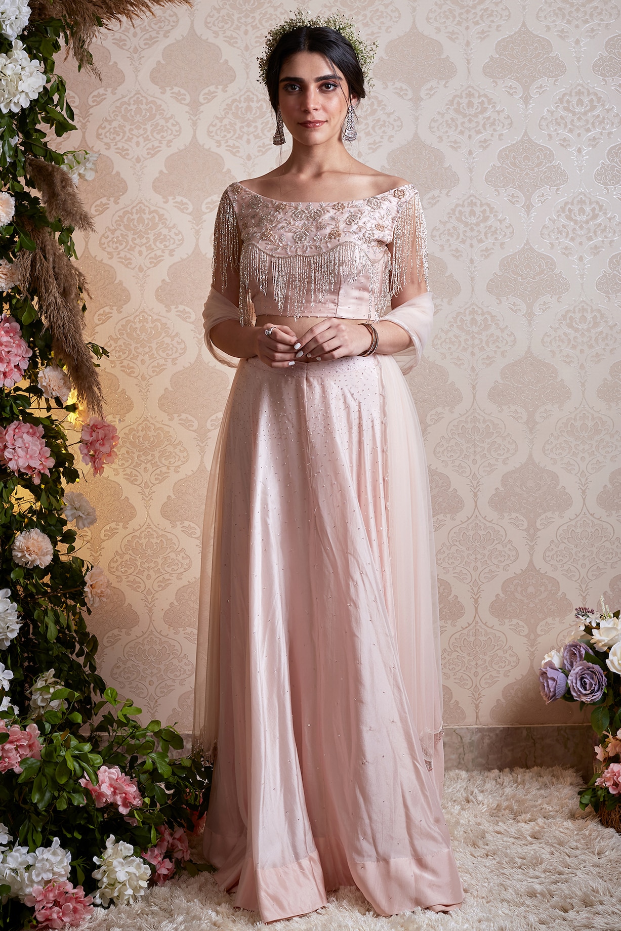 Pastel Pink Silk Embroidered Wedding Lehenga Set by SOHA BY HARLEEN AND  SONA at Pernia's Pop Up Shop 2026, image size:1227x1840