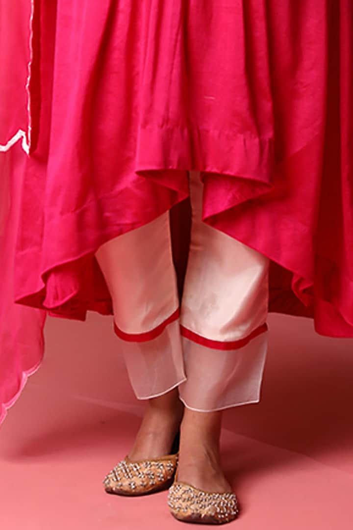 Magenta Chanderi Silk Hand Embellished Party Wear Anarkali Set by SOHA BY HARLEEN AND SONA at Pernia's Pop Up Shop
