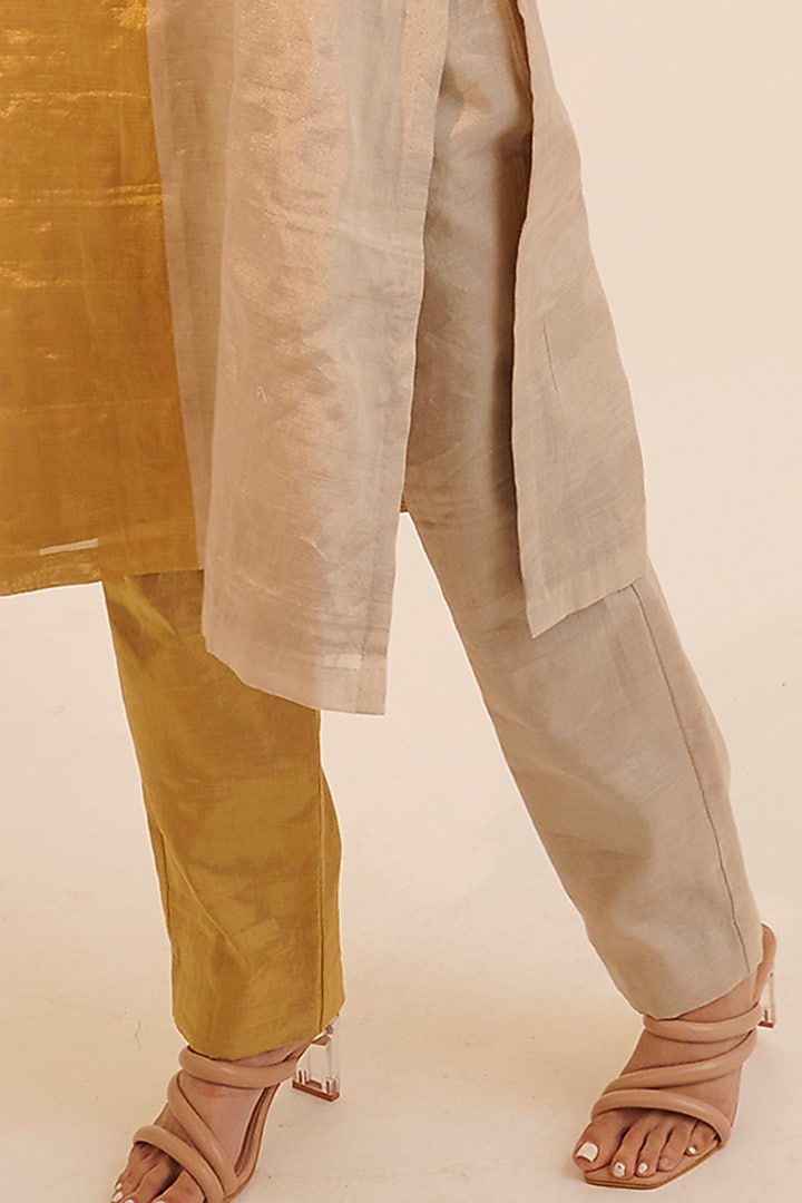 Gold & Silver Zari Tissue Kurta Set by Sheela Suthar at Pernia's Pop Up Shop