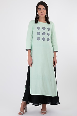 Mint Green Embroidered Tunic by Sharath Sundar