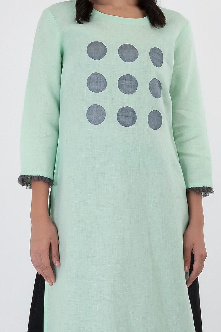 Mint Green Embroidered Tunic by Sharath Sundar at Pernia's Pop Up Shop