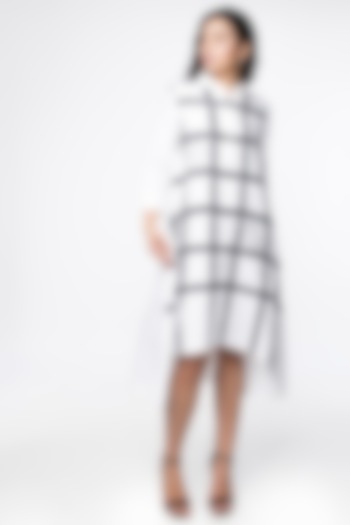 White Dress With Checks by Sharath Sundar at Pernia's Pop Up Shop