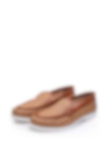 Tan Jute Slip-On Loafers by SHUTIQ