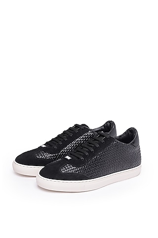 Black Leather Sneakers by SHUTIQ