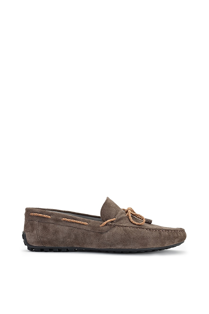 Brown Suede Loafers by SHUTIQ at Pernia's Pop Up Shop