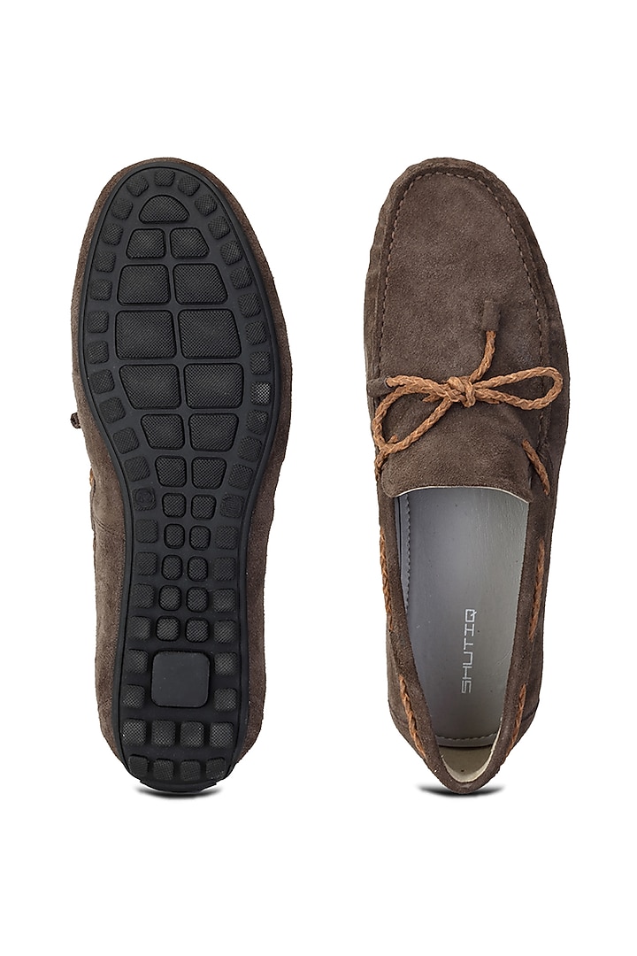 Brown Suede Loafers by SHUTIQ at Pernia's Pop Up Shop