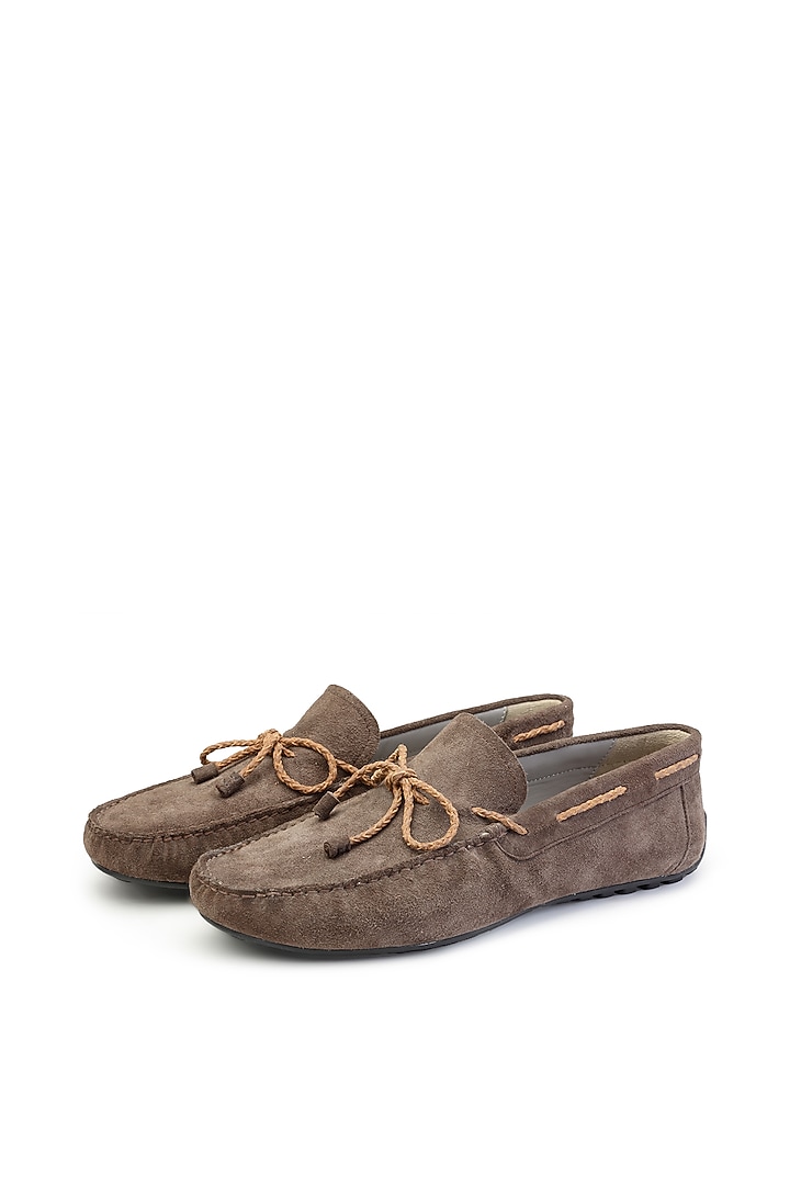 Brown Suede Loafers by SHUTIQ at Pernia's Pop Up Shop