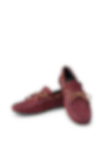 Burgundy Suede Loafers by SHUTIQ