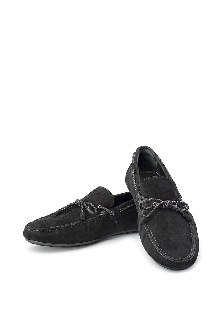 Black Suede Loafers by SHUTIQ at Pernia's Pop Up Shop