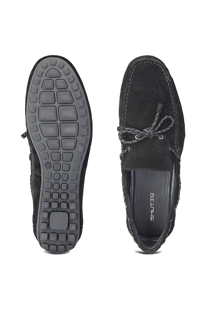 Black Suede Loafers by SHUTIQ at Pernia's Pop Up Shop