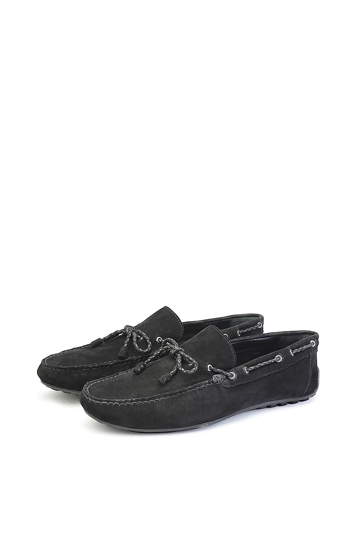 Black Suede Loafers by SHUTIQ at Pernia's Pop Up Shop