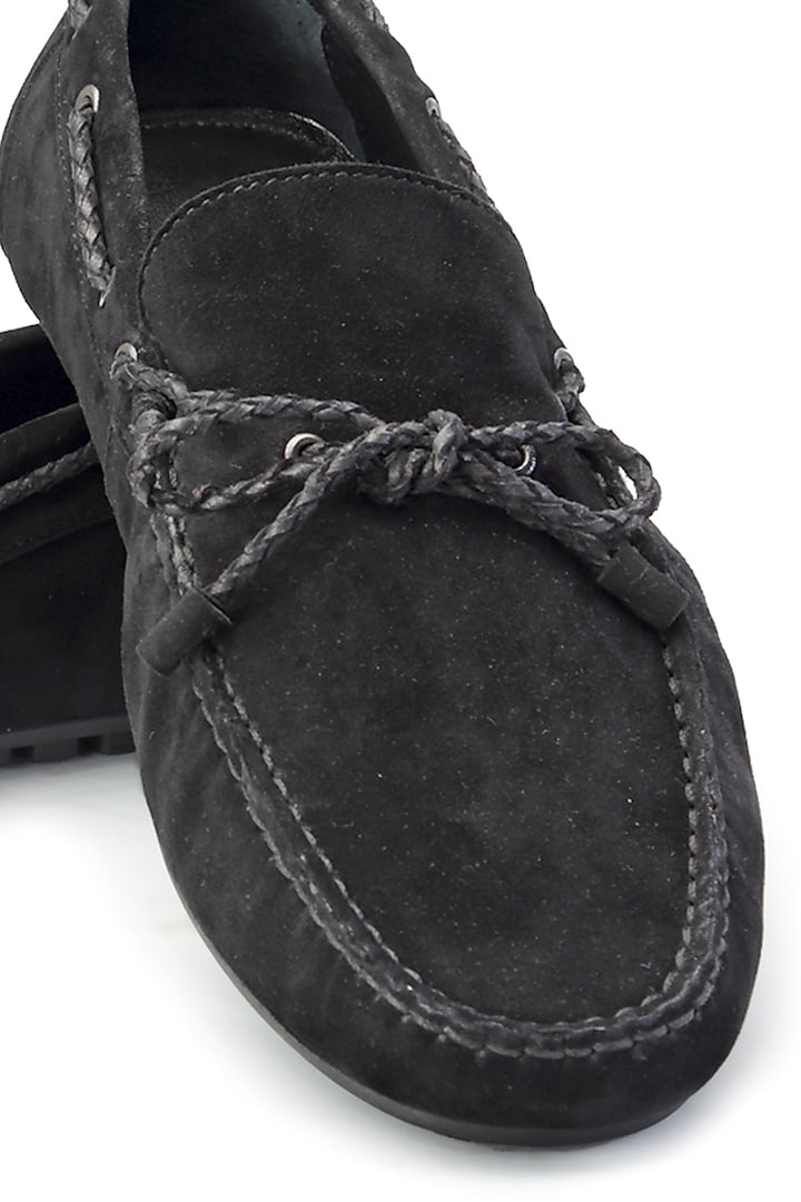 Black Suede Loafers by SHUTIQ at Pernia's Pop Up Shop
