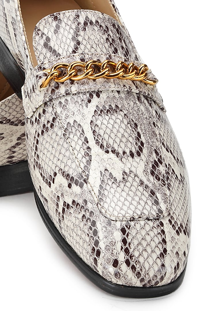 Ivory Leather Handcrafted Slip-On Shoes by SHUTIQ at Pernia's Pop Up Shop