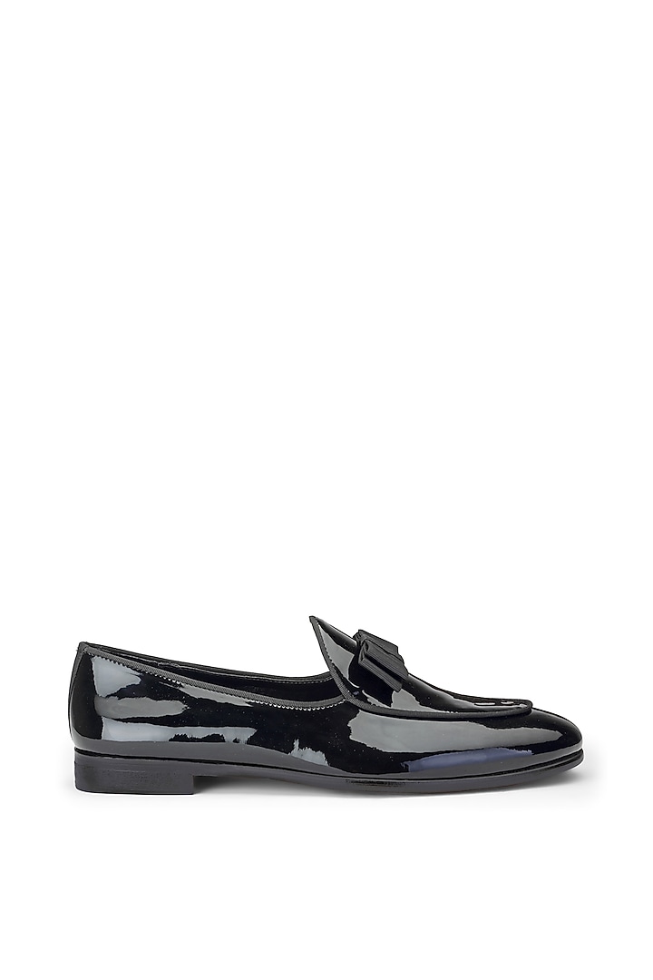 Black Patent Leather Slip-On Shoes by SHUTIQ at Pernia's Pop Up Shop