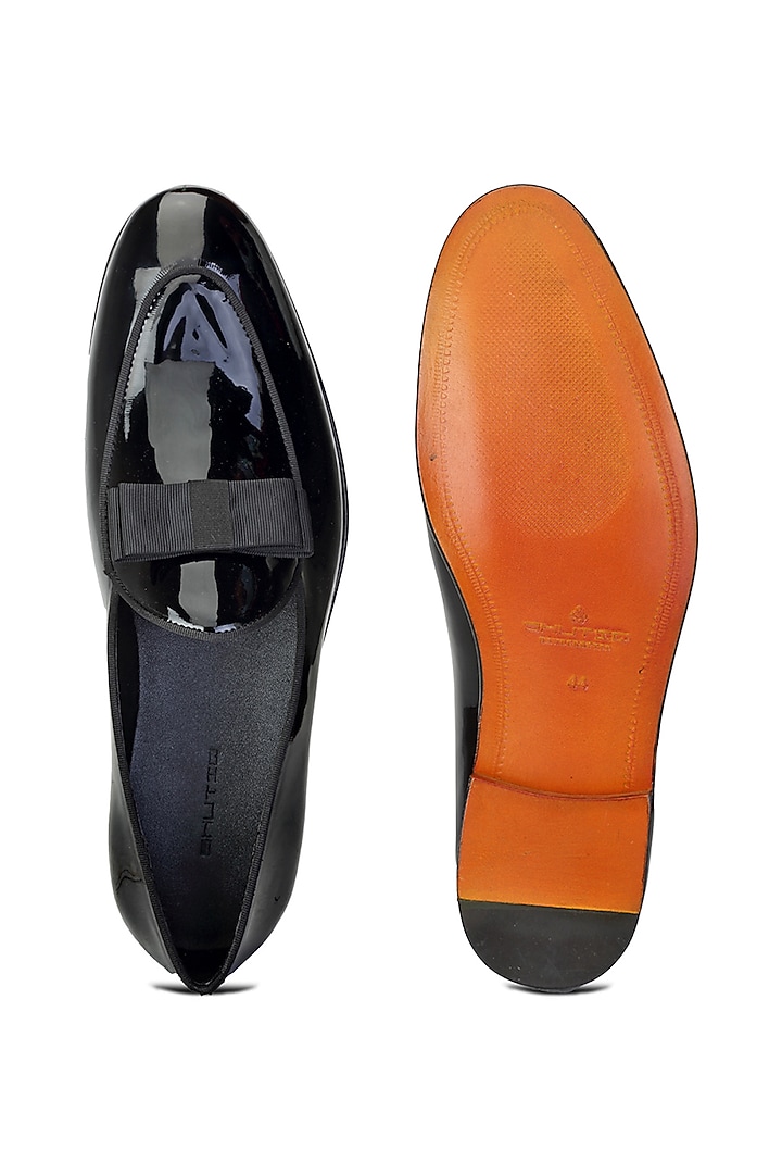 Black Patent Leather Slip-On Shoes by SHUTIQ at Pernia's Pop Up Shop