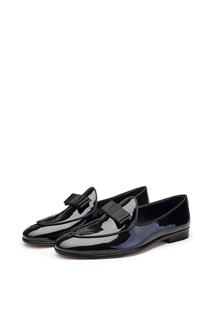 Black Patent Leather Slip-On Shoes by SHUTIQ at Pernia's Pop Up Shop