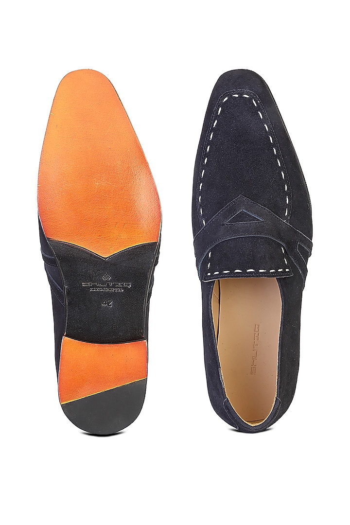 Black Suede Slip-On Shoes by SHUTIQ at Pernia's Pop Up Shop