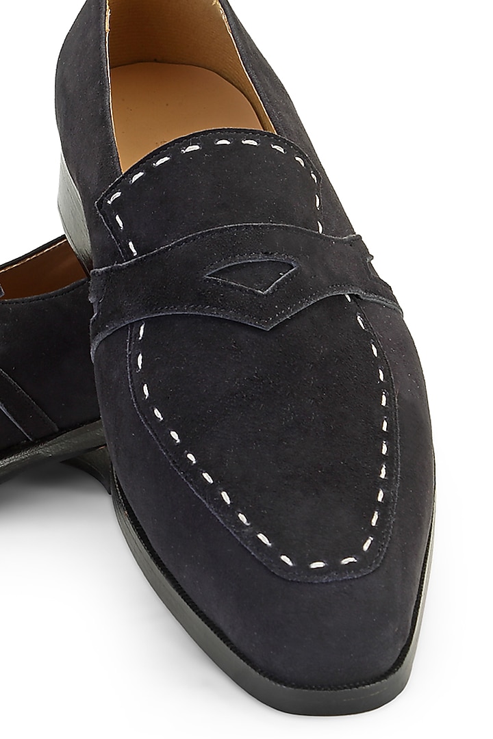 Black Suede Slip-On Shoes by SHUTIQ at Pernia's Pop Up Shop