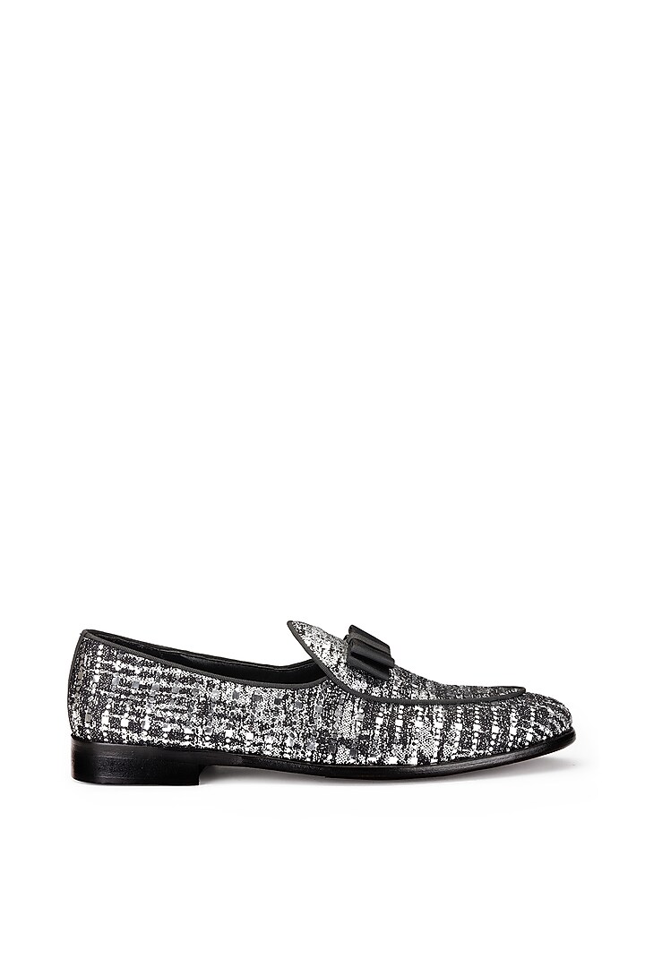 Black Fabric Slip-On Shoes by SHUTIQ at Pernia's Pop Up Shop