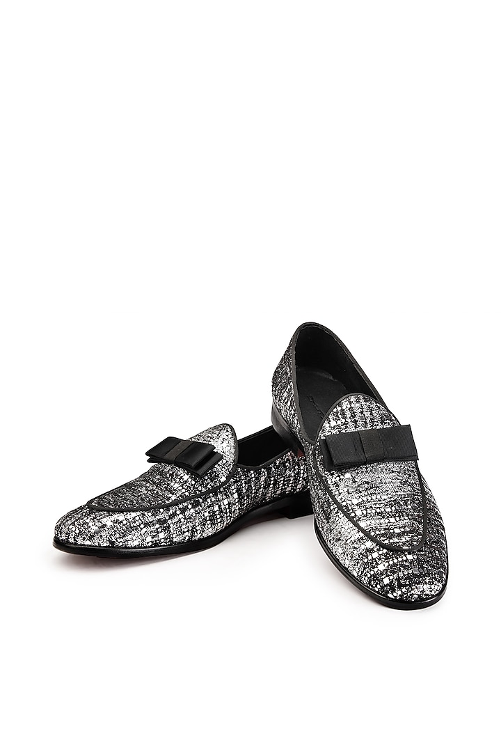 Black Fabric Slip-On Shoes by SHUTIQ at Pernia's Pop Up Shop