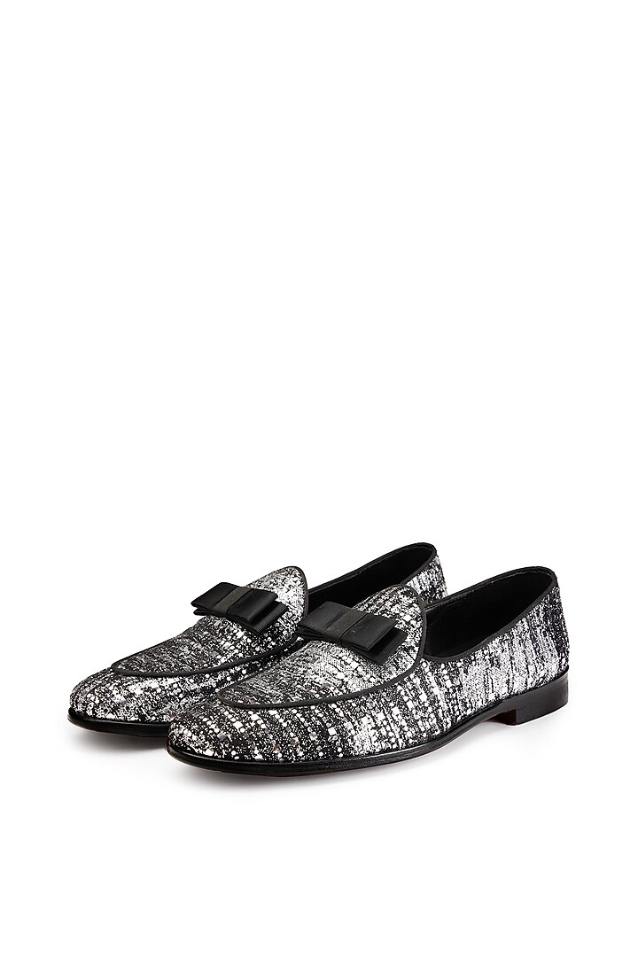 Black Fabric Slip-On Shoes by SHUTIQ at Pernia's Pop Up Shop